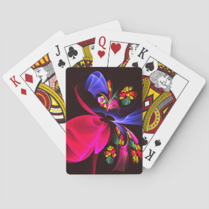 Modern Colourful Floral Abstract Art Pattern #06 Playing Cards