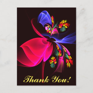 Modern Colourful Floral Abstract Art Pattern #06 Postcard