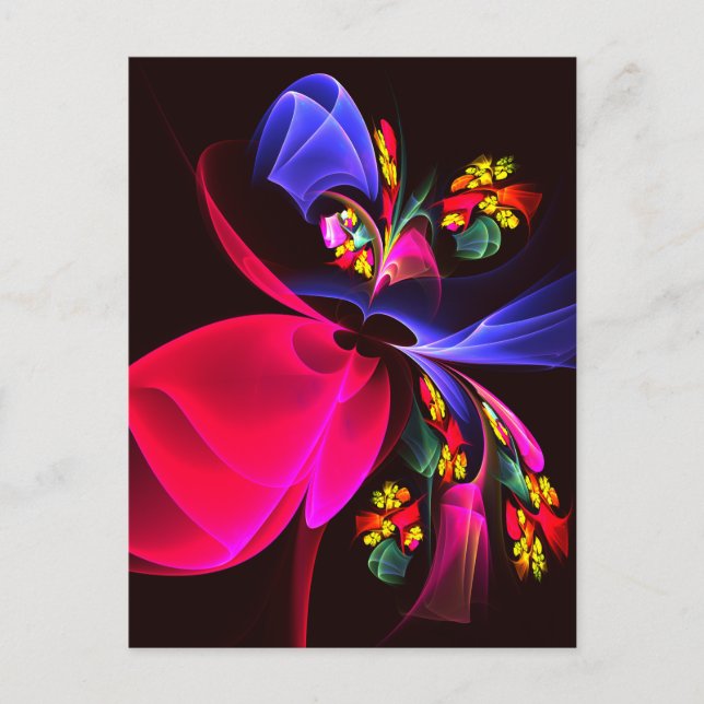 Modern Colourful Floral Abstract Art Pattern #06 Postcard (Front)