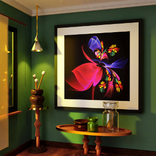 Modern Colourful Floral Abstract Art Pattern #06 Poster