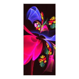 Modern Colourful Floral Abstract Art Pattern #06 Rack Card