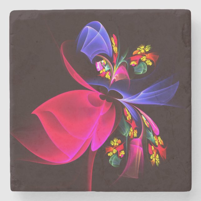 Modern Colourful Floral Abstract Art Pattern #06 Stone Coaster (Front)