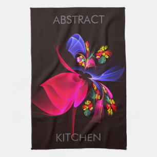 Modern Colourful Floral Abstract Art Pattern #06 Tea Towel