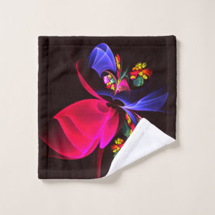 Modern Colourful Floral Abstract Art Pattern #06 Wash Cloth