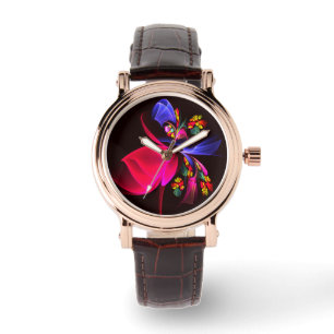 Modern Colourful Floral Abstract Art Pattern #06 Watch
