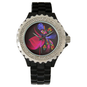 Modern Colourful Floral Abstract Art Pattern #06 Watch