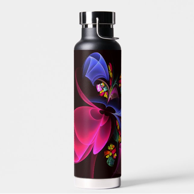 Modern Colourful Floral Abstract Art Pattern #06 Water Bottle (Left)
