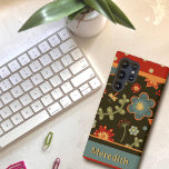 Modern Colourful Floral Dragonfly Inspirivity  Samsung Galaxy Case<br><div class="desc">This cheerful and colourful Inspirivity cell phone case will be the perfect addition to your phone. The fun coloured flowers and dragonflies are perfect for any age. Add a name to personalise this colourful case. Lots of new phone cases added in my Zazzle shop. Needing this design on a different...</div>