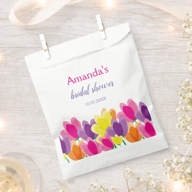 Modern Colourful Floral Favour Bag (Clipped)
