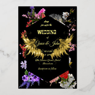 Modern Colourful Floral Geometric Border Wedding