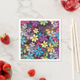 Modern Colourful Floral Pattern Napkin