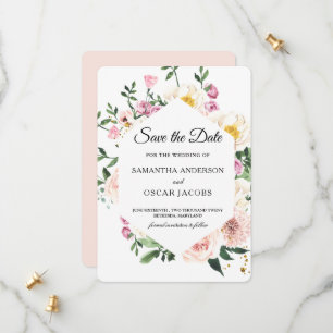 Modern Colourful Floral  Save The Date