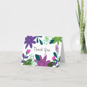 Modern Colourful Floral Thank You Card