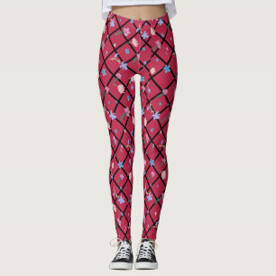 Modern colourful flowers pattern Leggings