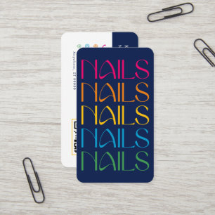 Modern Colourful Fun Bold Nail Technician Business Card