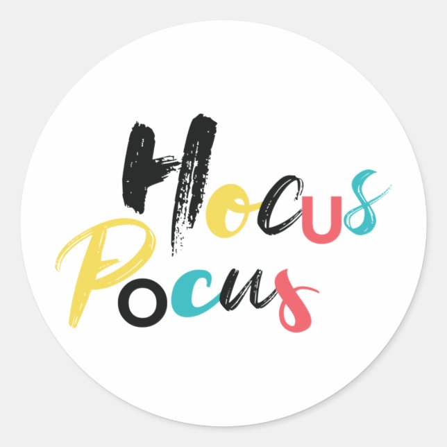 Modern, colourful, fun, cool, trendy Hocus Locus Classic Round Sticker (Front)
