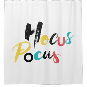 Modern, colourful, fun, cool, trendy Hocus Locus Shower Curtain