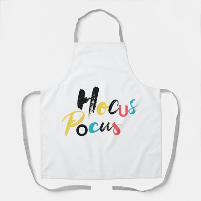Modern, colourful, fun, cool, trendy Hocus Pocus Apron (Front)