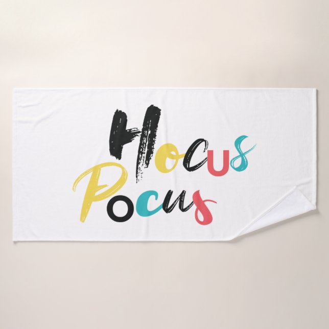 Modern, colourful, fun, cool, trendy Hocus Pocus Bath Towel (Bath Towel)