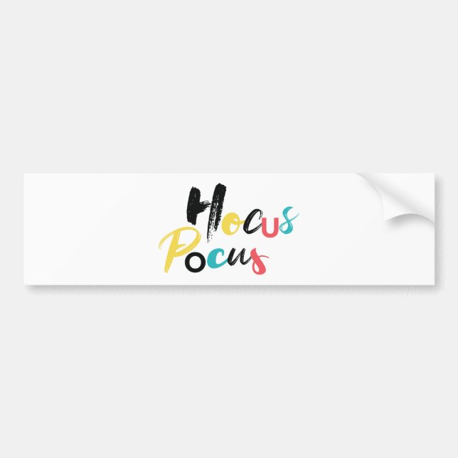 Modern, colourful, fun, cool, trendy Hocus Pocus Bumper Sticker (Front)