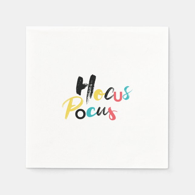 Modern, colourful, fun, cool, trendy Hocus Pocus Napkin (Front)