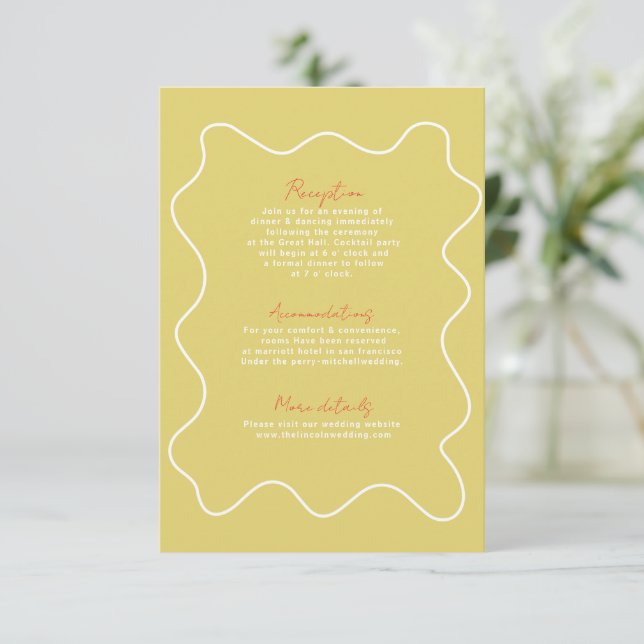 Modern Colourful Fun Retro Wedding Enclosure card (Standing Front)