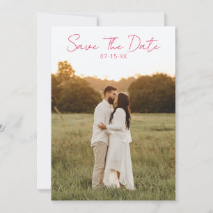 Modern Colourful Fun Retro Whimsical Photo Wedding Save The Date