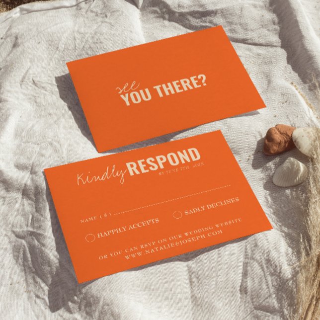 Modern Colourful Fun Retro Whimsical Wedding RSVP Card (Creator Uploaded)