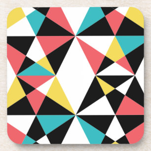 Modern, colourful, fun, trendy, geometric pattern coaster