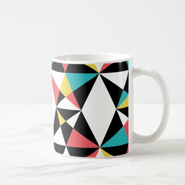 Modern, colourful, fun, trendy, geometric pattern coffee mug (Right)