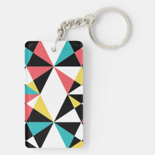 Modern, colourful, fun, trendy, geometric pattern key ring