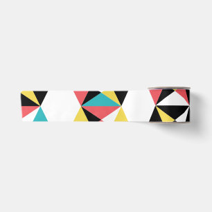 Modern, colourful, fun, trendy, geometric pattern satin ribbon