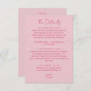Modern Colourful Fun Warm Retro Wedding Details Enclosure Card
