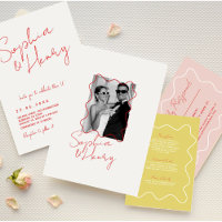 modern Colourful Fun Wavy Handwritten Wedding