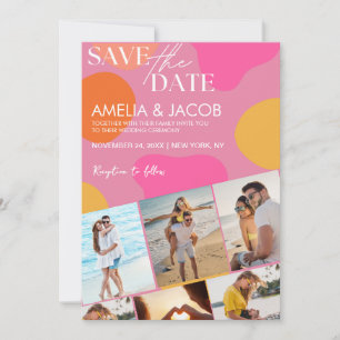 Modern colourful fun Wedding Photo Save The Date