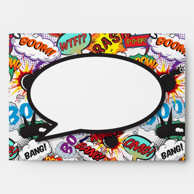 Modern Colourful Fun Wedding Return Address Envelope (Front)