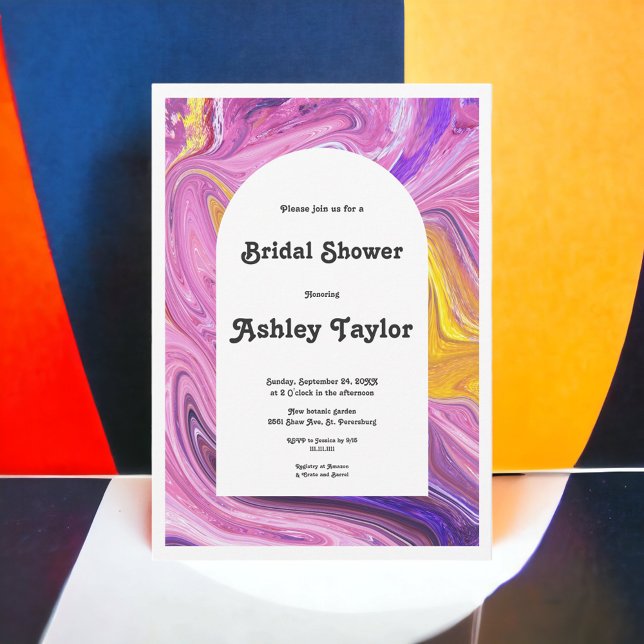 Modern Colourful Galaxy Abstract Bridal Shower Invitation (Creator Uploaded)