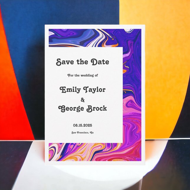 Modern Colourful Galaxy Artistic Abstract Wedding Save The Date (Creator Uploaded)