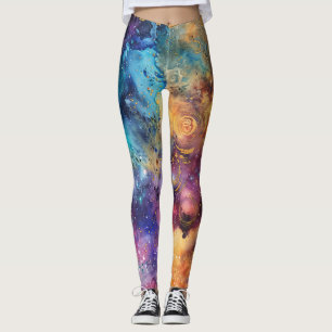 Modern Colourful Galaxy Celestial Leggings