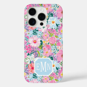 Modern Colourful Garden Monogrammed iPhone 16 Pro Case