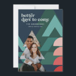 Modern colourful geometric abstract holiday photo<br><div class="desc">Modern colourful geometric abstract holiday photo card. Stunning,  on trend graphic design with exotic Morrocan vibes. Part of a collection.</div>