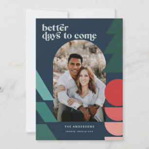 Modern colourful geometric abstract holiday photo card