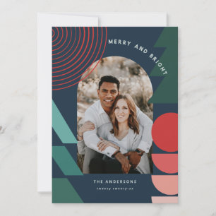 Modern colourful geometric abstract holiday photo card