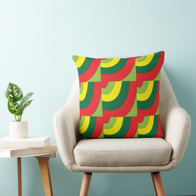 Modern Colourful Geometric Arch Pattern Cushion (Chair)