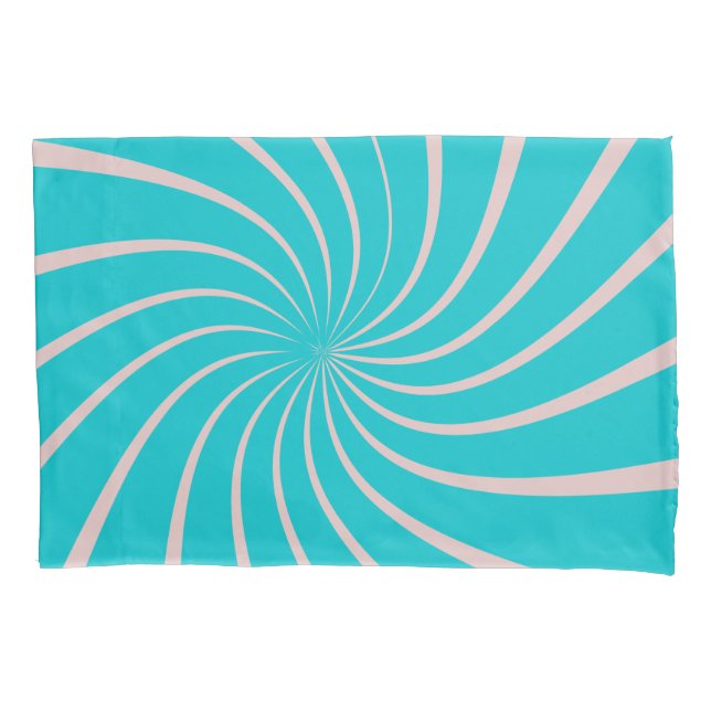 Modern colourful geometric blue pink trendy chic  pillowcase (Front)