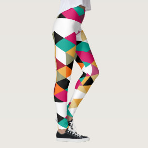 Modern Colourful Geometric Design Leggings