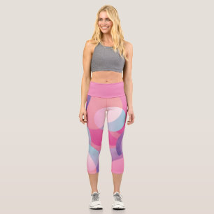 Modern Colourful Geometric pattern Capri Leggings