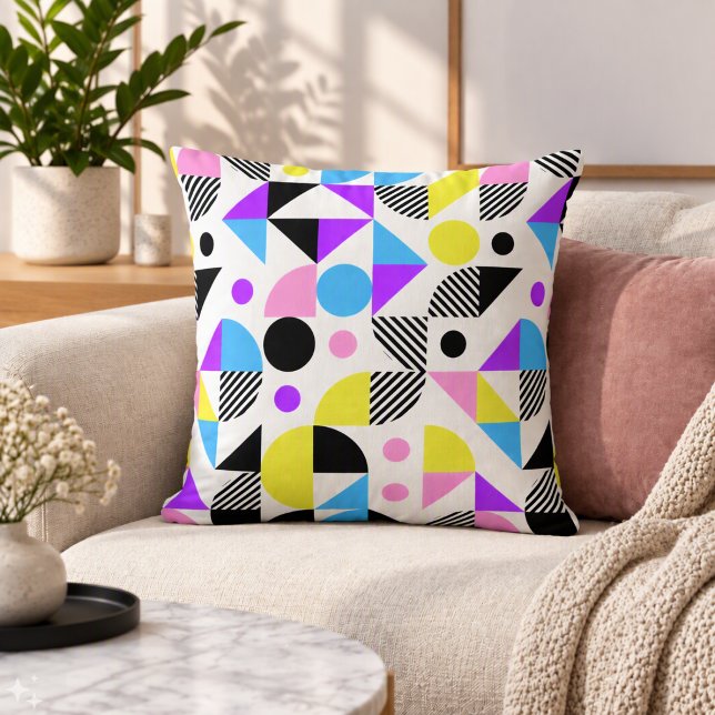 Modern Colourful Geometric Pattern Cushion (Creator Uploaded)