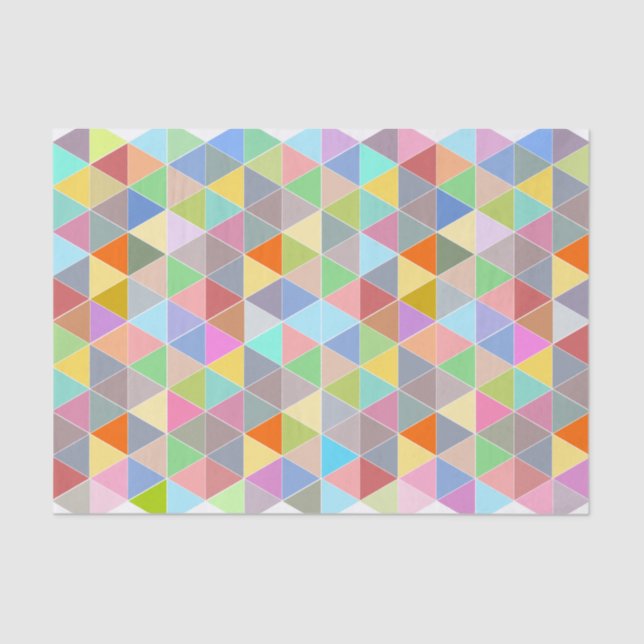 Modern colourful geometric pattern decoupage craft tissue paper (Front)