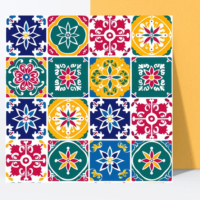 Modern Colourful geometric Pattern Mediterranean, Ceramic Tile (Creator Uploaded)